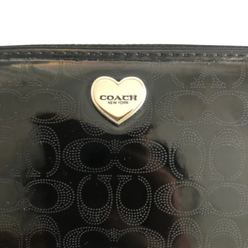 Coach Embossed Liquid Gloss Long Wallet EUC